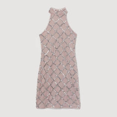 Акція на Плаття коротке жіноче H&M XAZ236031EEWA 40 Блідо-рожеве зі сріблястим від Rozetka