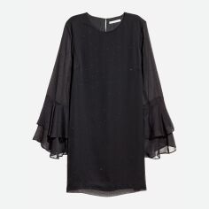 Акція на Сукня коротка осіння жіноча H&M 0546150001 36 (165/84А) Чорна від Rozetka