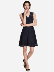 Акция на Сукня міні осіння жіноча H&M XAZ063281YIAH XL Темно-синя от Rozetka