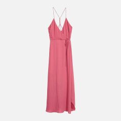 Акция на Сукня на запах довга літня жіноча H&M 0619198 36 Темно-рожева от Rozetka