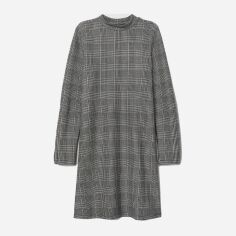 Акція на Сукня коротка осіння жіноча H&M 0750961_клет.бок.пол. 34 Чорна з білим (KAY2000001295342_LD2000001295342) від Rozetka
