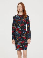 Акція на Сукня-футболка коротка літня жіноча H&M 0607534_цветы_03 XS Чорна від Rozetka