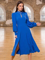 Акция на Плаття міді літнє жіноче ISSA PLUS 13126 XL Синє от Rozetka