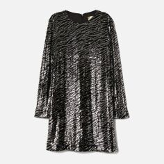 Акція на Сукня коротка осіння жіноча H&M 0682758_сереб.паетк 34 Чорна від Rozetka