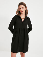 Акция на Сукня-сорочка міні літня жіноча Trendyol TWOAW22EL0915 34 Black от Rozetka