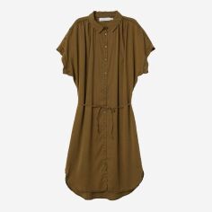 Акция на Сукня-сорочка міні осіння жіноча H&M 6231947abr 34 Хакі от Rozetka