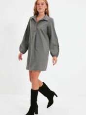 Акція на Сукня коротка жіноча Trendyol TWOAW22EL1307 38 Anthracite від Rozetka