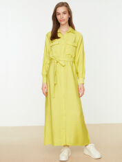 Акция на Сукня-сорочка довга осіння жіноча Trendyol TCTSS22EB0034 36 Yellow от Rozetka