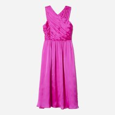 Акция на Сукня вечірня міді літня жіноча H&M 0623745 36 Темно-рожева от Rozetka