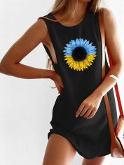 Акция на Сукня міні літня жіноча Love&Live Patriotic sunflower LLP01882 XXL Чорна от Rozetka