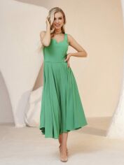 Акция на Плаття міді літнє жіноче ISSA PLUS 13370 S Зелене от Rozetka