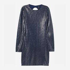 Акция на Сукня міні зимова жіноча H&M 0751214003 L (175/104А) Темно-синя з сріблястим от Rozetka