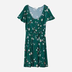 Акція на Сукня коротка літня жіноча H&M 0612288_квіти XS Зелена від Rozetka