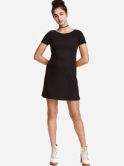 Акция на Сукня-футболка міні осіння жіноча H&M 0437735-05 XS Чорна от Rozetka