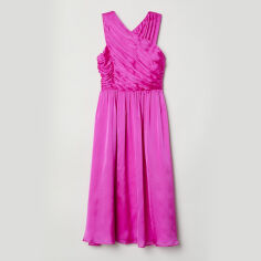 Акция на Сукня вечірня міді літня жіноча H&M 0623745_темно.роз 32 Темно-рожева от Rozetka