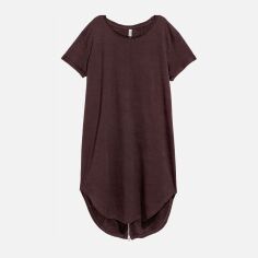 Акція на Сукня-футболка міні осіння жіноча H&M 0508227-03 XS Темно-бордова від Rozetka