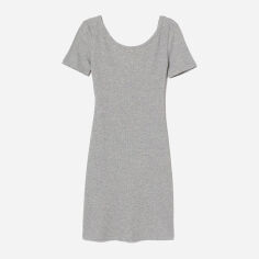 Акція на Сукня-футболка коротка осіння жіноча H&M 0829054-01 XS Сіра від Rozetka