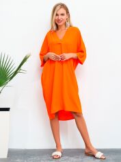 Акція на Плаття міді літнє жіноче ISSA PLUS 13465 2XL Помаранчеве від Rozetka