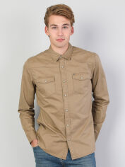 Акція на Сорочка бавовняна чоловіча Colin's CL1046446CML XS Camel від Rozetka