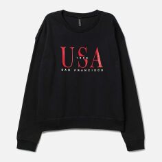 Акція на Світшот жіночий H&M 0698328_USA_05 XS Чорний з принтом від Rozetka