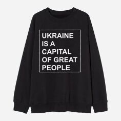 Акція на Світшот жіночий Love&Live Ukraine is a capital of great people LLP01616 XS Чорний з принтом від Rozetka