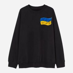 Акція на Світшот жіночий Love&Live Ukraine in my heart LLP01546 XL Чорний з принтом від Rozetka