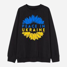 Акція на Світшот жіночий Love&Live Sunflower of peace LLP01544 XL Чорний з принтом від Rozetka