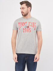Акція на Футболка бавовняна довга чоловіча Tommy Hilfiger 10215.2 2XL Сіра від Rozetka