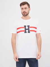 Акція на Футболка бавовняна довга чоловіча Tommy Hilfiger 10220.2 S Біла від Rozetka
