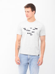 Акція на Футболка бавовняна довга чоловіча Emporio Armani 10290.3 2XL Сіра від Rozetka