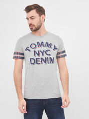 Акція на Футболка бавовняна довга чоловіча Tommy Hilfiger 10310 S (44) Сіра від Rozetka