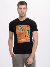 Акція на Футболка бавовняна довга чоловіча Armani Jeans 6274.1 S Чорна від Rozetka