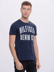 Акція на Футболка бавовняна довга чоловіча Tommy Hilfiger 9156.5 S Синя від Rozetka