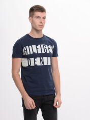 Акція на Футболка бавовняна довга чоловіча Tommy Hilfiger 9174.3 S Синя від Rozetka
