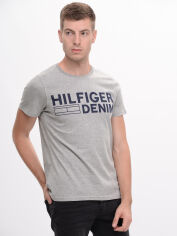 Акція на Футболка бавовняна довга чоловіча Tommy Hilfiger 9037.4 S Сіра від Rozetka