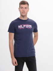 Акція на Футболка бавовняна довга чоловіча Tommy Hilfiger 9131 S (44) Синя від Rozetka