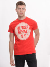 Акція на Футболка бавовняна довга чоловіча Tommy Hilfiger 9036.4 XL Червона від Rozetka
