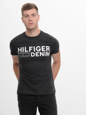 Акція на Футболка бавовняна довга чоловіча Tommy Hilfiger 9037.1 S Темно-сіра від Rozetka