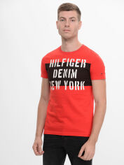 Акція на Футболка бавовняна довга чоловіча Tommy Hilfiger 9039.4 S Червона від Rozetka
