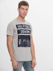 Акція на Футболка бавовняна довга чоловіча Tommy Hilfiger 9519.2 S Сіра від Rozetka
