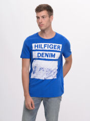 Акція на Футболка бавовняна довга чоловіча Tommy Hilfiger 9519.3 L Електрик від Rozetka