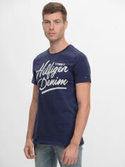 Акція на Футболка бавовняна довга чоловіча Tommy Hilfiger 9524.3 S Синя від Rozetka