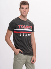 Акція на Футболка бавовняна довга чоловіча Tommy Hilfiger 9624.4 S Темно-сіра від Rozetka