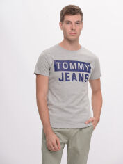 Акція на Футболка бавовняна довга чоловіча Tommy Jeans 9626.2 2XL Сіра від Rozetka
