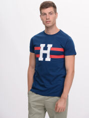 Акція на Футболка бавовняна довга чоловіча Tommy Hilfiger 9631.3 S Синя від Rozetka