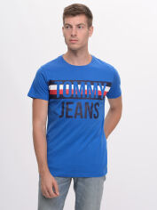 Акція на Футболка бавовняна довга чоловіча Tommy Hilfiger 9632.3 M Блакитна від Rozetka