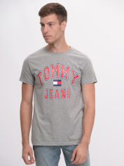 Акція на Футболка бавовняна довга чоловіча Tommy Jeans 9633.2 2XL Сіра від Rozetka