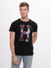 Акція на Футболка бавовняна довга чоловіча Tommy Hilfiger 9634.4 2XL Чорна від Rozetka