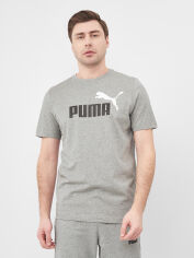 Акція на Футболка довга чоловіча Puma Ess+ 2 Col Logo Tee 58675903 XL Сіра від Rozetka