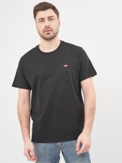 Акція на Футболка бавовняна довга чоловіча Levi's Ss Original Hm Tee Mineral Black 56605-0009 M Black від Rozetka